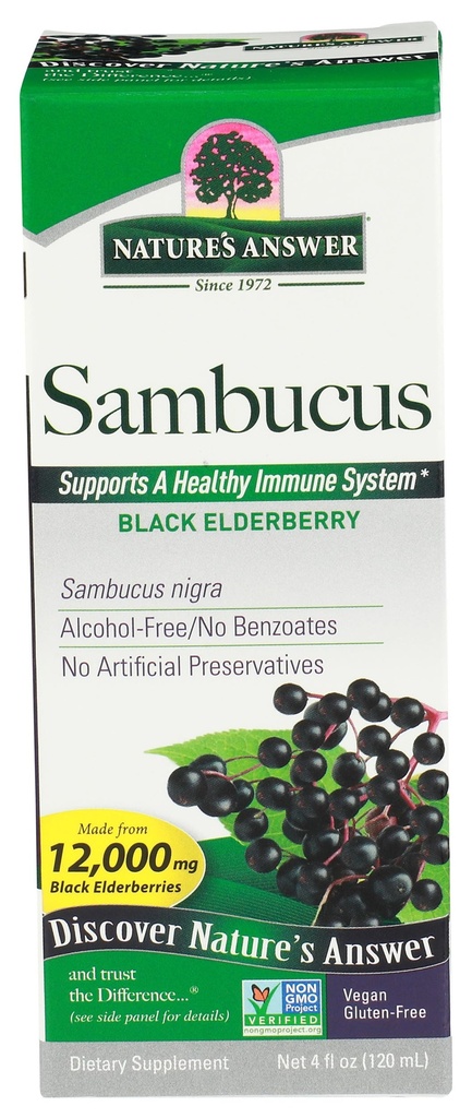 Natural 's Response Sambucus Dietary Supplement, Original for Daily Immune and Antioksydant Support 124; Made in The USA Assembly 124; Alcohol- Free, Gluten- Free & Vegan 4oz (Pack 1)