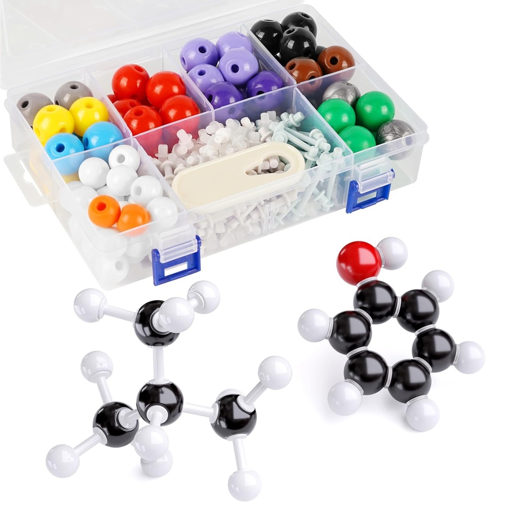 Zestaw modeli molekularnych, 240 szt. Zestaw organicznej chemii molekularnej, Zestaw Atom Element Model dla lekcji chemii, Zestaw konstrukcji molekularnych Building, Prezent naukowy Ochem dla nauczycieli i studentów