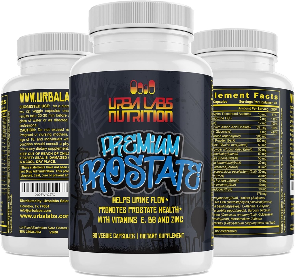 Urbalabs Premia Prostate Supplements Prostate Formula Saw Palmetto Natural Prostate Health Reduce Prostate Inflativeurinary Tract Support Pumpkin Seed Maksymalna moc