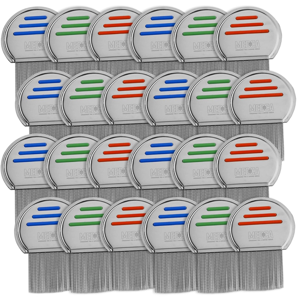 Lice Comb - (Pack of 24) Leczenie wszy, która jest indywidualnie pakowane profesjonalne Stainless Stainless Louse i Nit Combs Usuwa jaja z okrągłych wskazówek dla Comfort