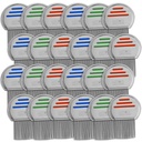 Lice Comb - (Pack of 24) Leczenie wszy, która jest indywidualnie pakowane profesjonalne Stainless Stainless Louse i Nit Combs Usuwa jaja z okrągłych wskazówek dla Comfort