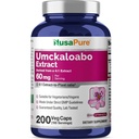 NusaPure Umckaloabo 4: 1 Extract, 60 mg Ekwiwalent 240 mg Veggie Caps 200 Count (Non- GMO, Vegan)