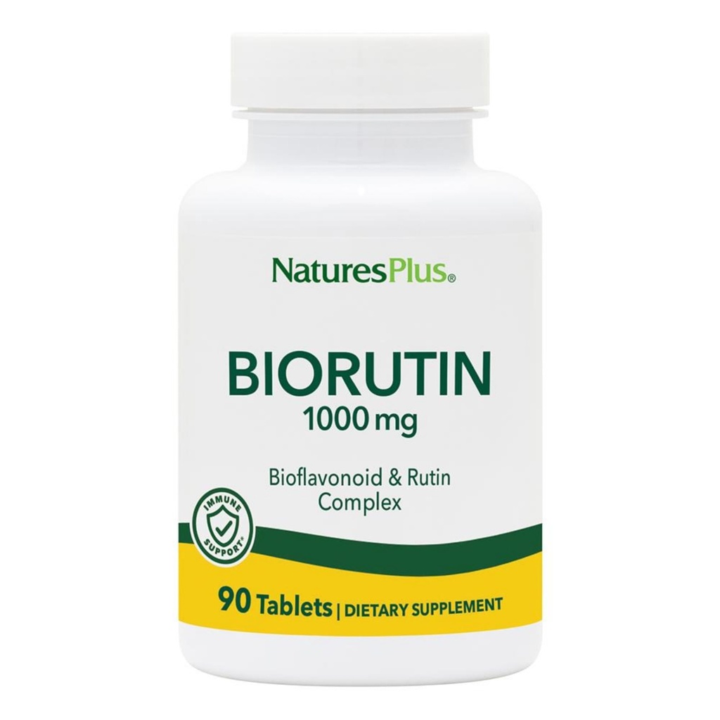 Natury Plus Biorutin 1000 mg - 90 Tabletki - Bioflavonoid & Kompleks Rutin - Obsługuje funkcję naczyniową i krążenie - wegetarianin, Gluten Free - 90 Sługi