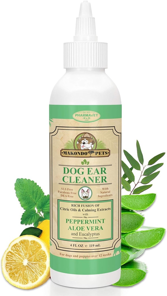 Dog Ear Cleaner Solution with Peppermint Aromat 124; Jego Naturalne ekstrakty pomaga w leczeniu psów Mity ucha poprzez usunięcie wosku, Defiance & Odor Defiance 124; Pies Mycie ucha / Otic Cat Cleaner Krople Ear