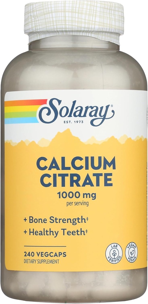 Solaray Wapnia Citrate, 240 Caps, 0,75 Butelka
