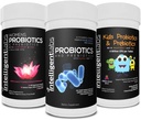 Inteligentne Labs 3- in-1 Probiotyka z Prebiotyki Pasek dla całej rodziny: Dzieci + Dorośli 50 Miliard CFU + Probiotyki Kobiet, Brak chłodzenia Potrzebny, 2 Miesiące dostaw na butelkę
