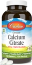 Carlson - Cytrynian wapnia do żucia, 250 mg, Wysoko wchłaniany, Podtrzymanie kości, Zdrowe zęby & Optymalne Wellness, Natural Vanilla Flavor, 120 tabletek