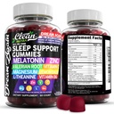 Czyste gumki melatoniny Nutra 10mg 10mg Bis 124; Pomoc senna Valerian Root L- Theanine Witamina B6 C Balsam cytrynowy Magnezu Hibiscus Beta Caroten Saffron & Rumianek Rest Supplement Supplement Malina Flavor