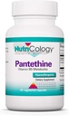 Nutricology Pantetine Supplement - Witamina B5, Kwas pantotenowy, Wsparcie metabolizmu, Wsparcie dla wątroby, Suplement sercowo-naczyniowy, Koenzym A, 660mg Kapsułki wegetariańskie - 60