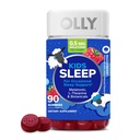 OLLY Kids Sleep Gummy, Sporadyczne wsparcie snu, 0.5 mg Melatonina, L Theanine, Rumianek, i ekstrakty balsam cytrynowy, Suplement do żucia dla dzieci, Malina Flavor - 90 Hrabia