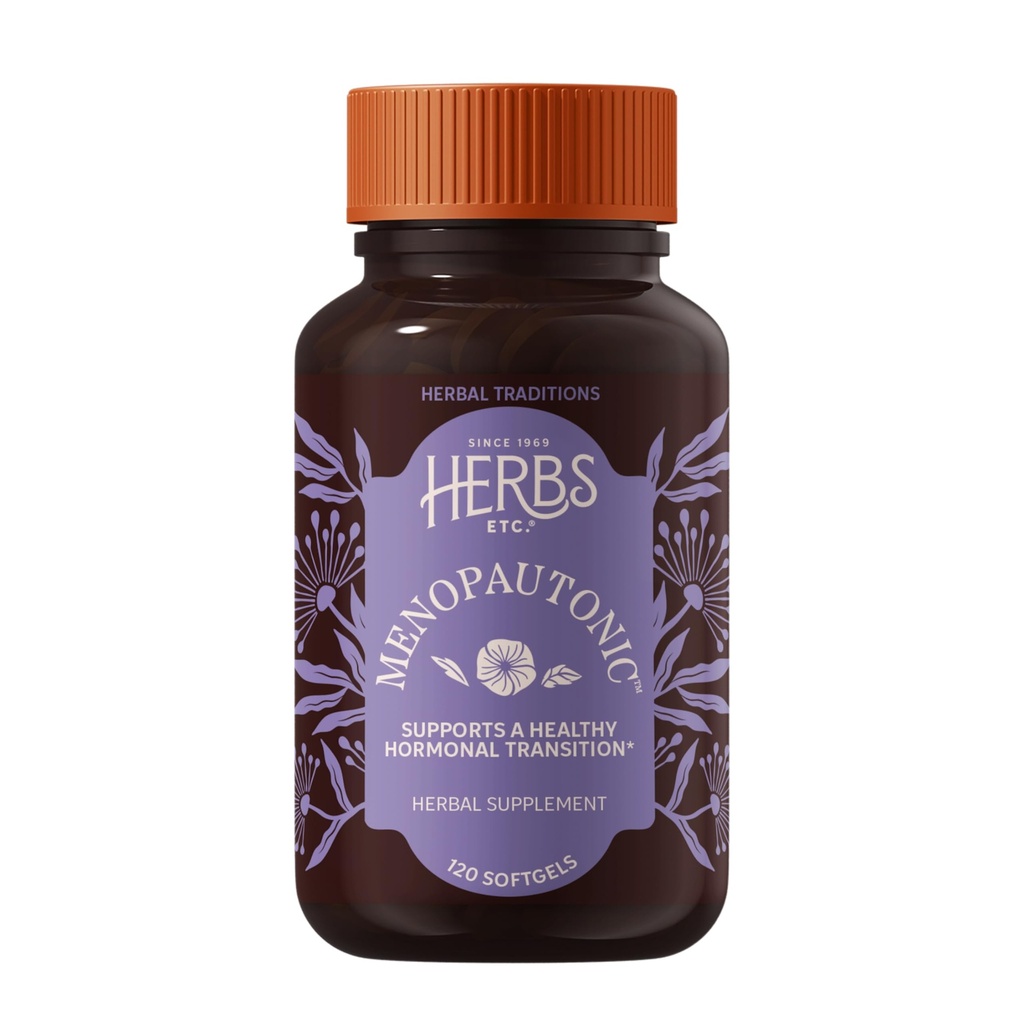 Herbs Etc. Menopautoniczne Softgels - Podstawowy suplement dla kobiet - Hormonal Transition Supplement Supplement - Oferuje wsparcie menopauzalne z Dong Quai & Motherwort - 120 Softgels (120 Sług)
