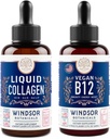WINDSOR BOTANICALS Witamina B12 Kolagen płynny i płynny z biotyną - Energy and Wellness Bundle