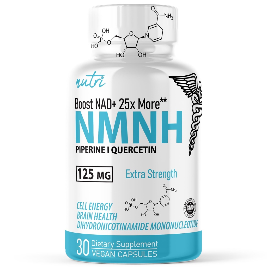 Nature 's Fusions NMNH (NMN Supplement Alternative) (Dihydronicotinamid Mononucleotyde) 125mg - 25 razy bardziej skuteczne niż NR & NAD + - Zwiększ NAD + do 10 razy - 30 Hrabia (30 Sług)