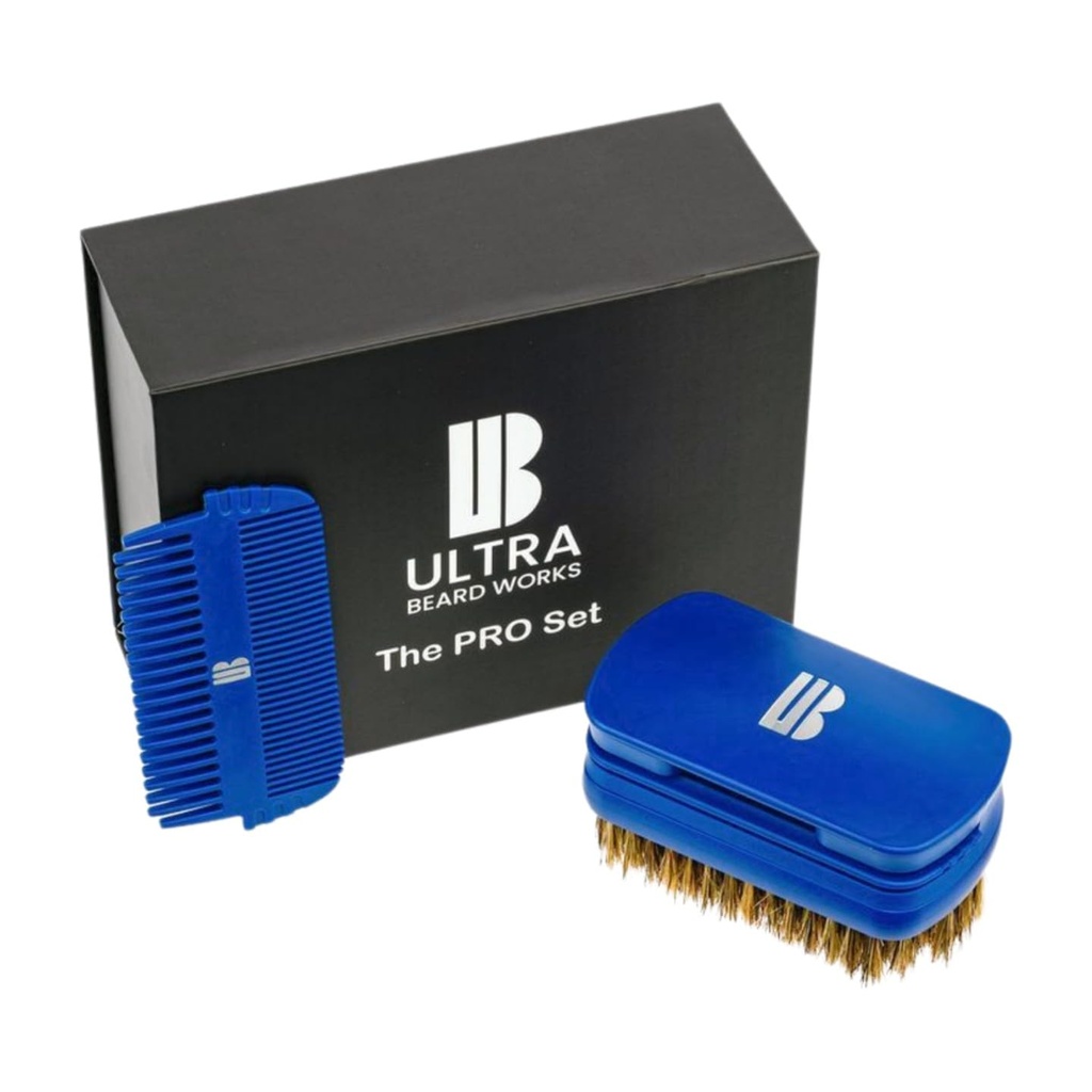 Magnetyzowany 'Pro' Beard Kit - Ultimate 3- in-1 Detavable Set z lusterkiem, Boar Bristle Brush i Dwa Combs