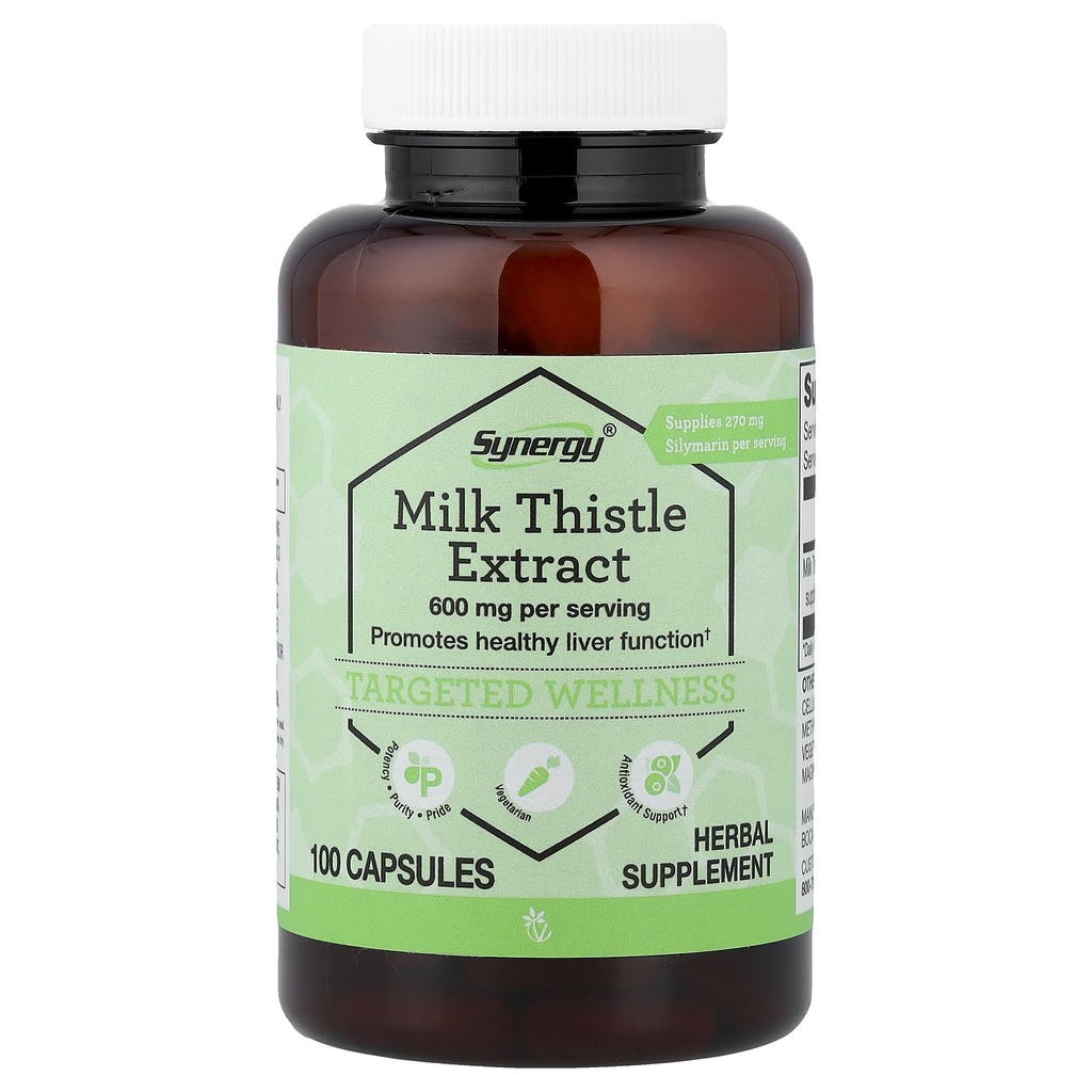 Ekstrakt Vitacost Milk Thistle - Standaryzowany -- 600 mg na porcję - 100 kapsułek