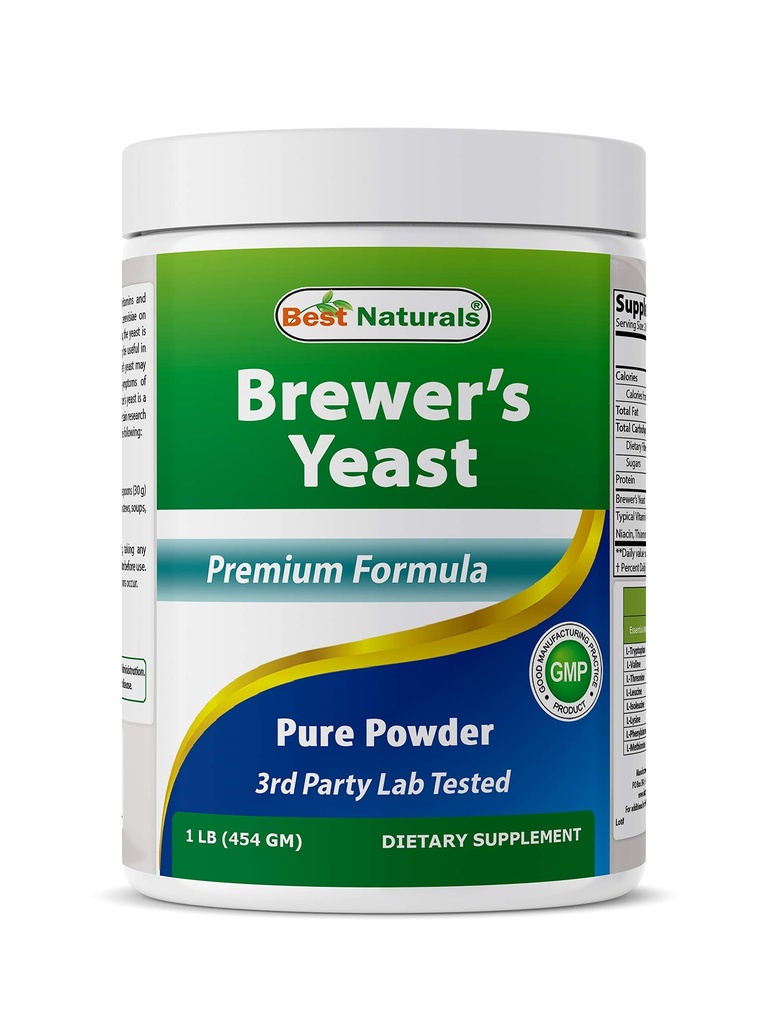 Najlepsze Naturals 100% Czyste Brewers Biały Proszek - 16 oz - Wsparcie dla Zwiększonego zaopatrzenia w mleko w okresie karmienia piersią, Laktacja, Zdrowie pokarmowe