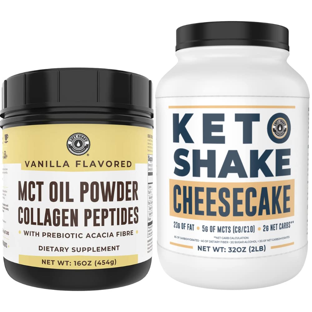 Wydajność na lewym wybrzeżu Keto MCT Proszek + Kolagen i Cheesecake Keto