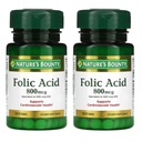 Nature 's Bounty Folic Acid 800 µg Suplement witaminy Maksymalna moc - 250 tabletek, Opakowanie po 2