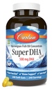 Carlson Super DHA Gems - 500 mg Suplementy DHA, 640 mg Kwasy tłuszczowe, norweski koncentrat oleju rybnego, Wild- Caught, zrównoważone sourced oleju rybnego kapsułki, 240 Softgels