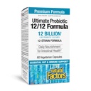 Naturalne czynniki Ultimate Probiotic 12 / 12 Formuła - Suplement do wsparcia zdrowia z probiotyki - Immunitet i Gut Health Supplement - 60 Kapsułki wegetariańskie (60 Słupki)