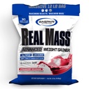 Gaspari Nutrition Real Mass: Advanced Weight Gainer, Protein and Complex Carb Blend, 50g Protein, 16g EAA, Gluten- Free, 12 funtów (Truskawkowy koktajl mleczny)