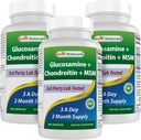Najlepsze Naturals, Glukozamina Chondroitin i MSM Joint Supplements, 2600 mg na serwowanie, (180 Count (Pack of 3))