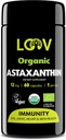 LooV Naturalna organiczna astaksantyna 12mg - 60- Day Supply - Max Siła Przeciwutleniacz - Oko, Joint, Skóra, Immunitet - z Mikroalg - Nie-GMO, Wegan, Zrównoważony