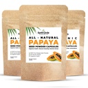 Papaya Seed Powder Kapsułki - Potężny Papain Suplement z witamin A, C, E & Enzymy do trawienia & Gut Zdrowie - 360mg / Podawanie - 60 Kapsułek wegańskich na opakowanie (Opakowanie 3, 90- 180 Day Supply)