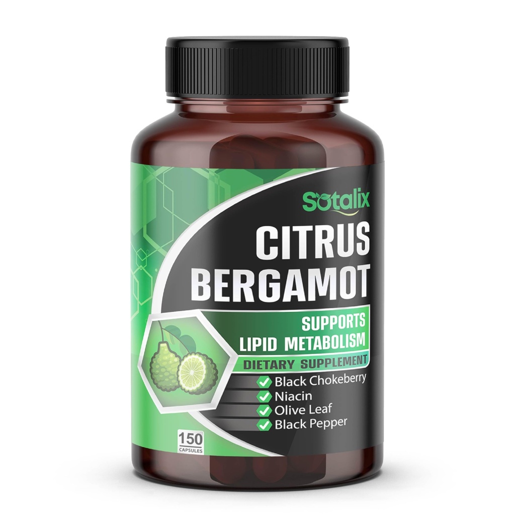 Premia Citrus Bergamot Organic Bergamot Suplement z Niacin Black Chokeberry Olive Leaf Black Pepper - Serce i funkcje cyrkulacyjne Wsparcie 150- dniowe (150 Count (Pack 1))