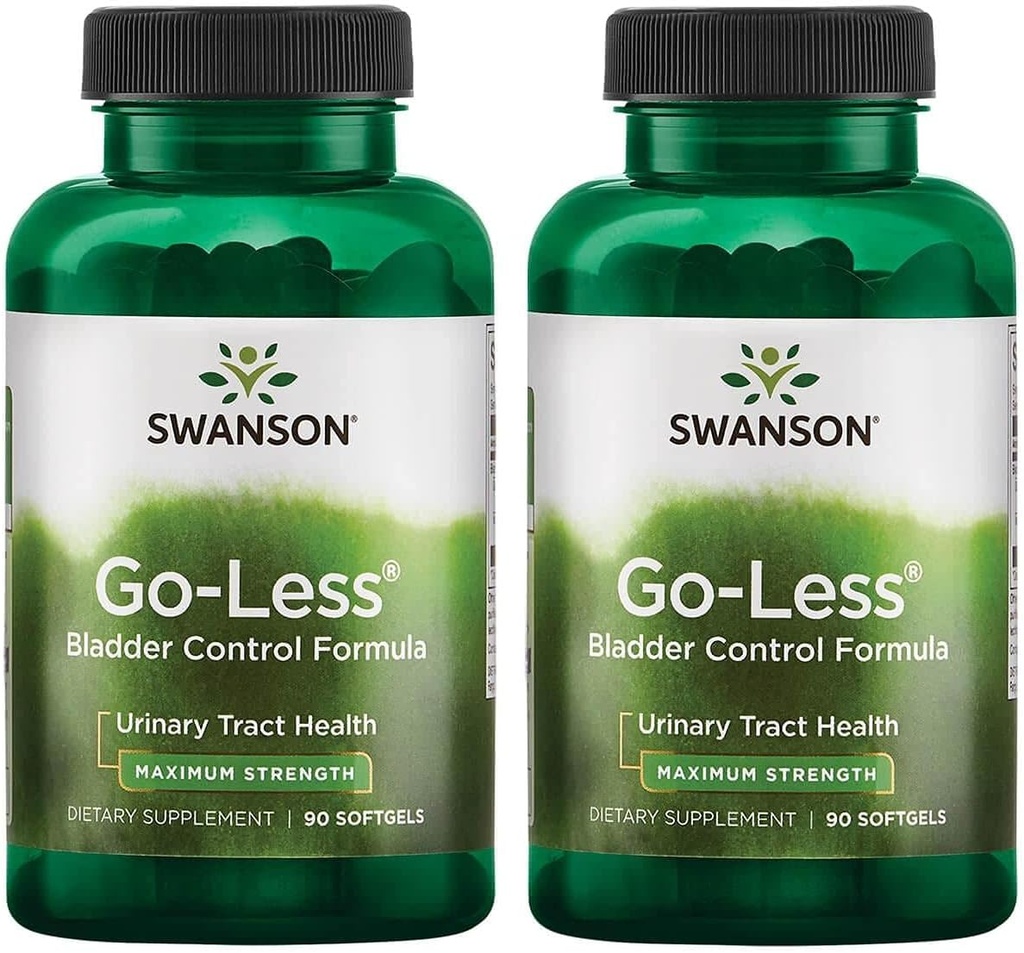 Swanson Go- Mniej Bladder Control Formuła - Promotes Urnanal Tract Health and Healthy Bladder Support - Naturalny suplement dla dorosłych z dyni Seed Extract - (90 Softgels) 2 Pack