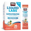 Force FACTOR Liquid Labs Electrolytes Pakiety proszkowe - Tropikalne owoce - Pakiety nawadniające do produkcji wody elektrolitowej, z 5 Esencjalnych elektrolitów, Witaminy, Minerały i Antyutleniacze, 20 Pakiety kleju