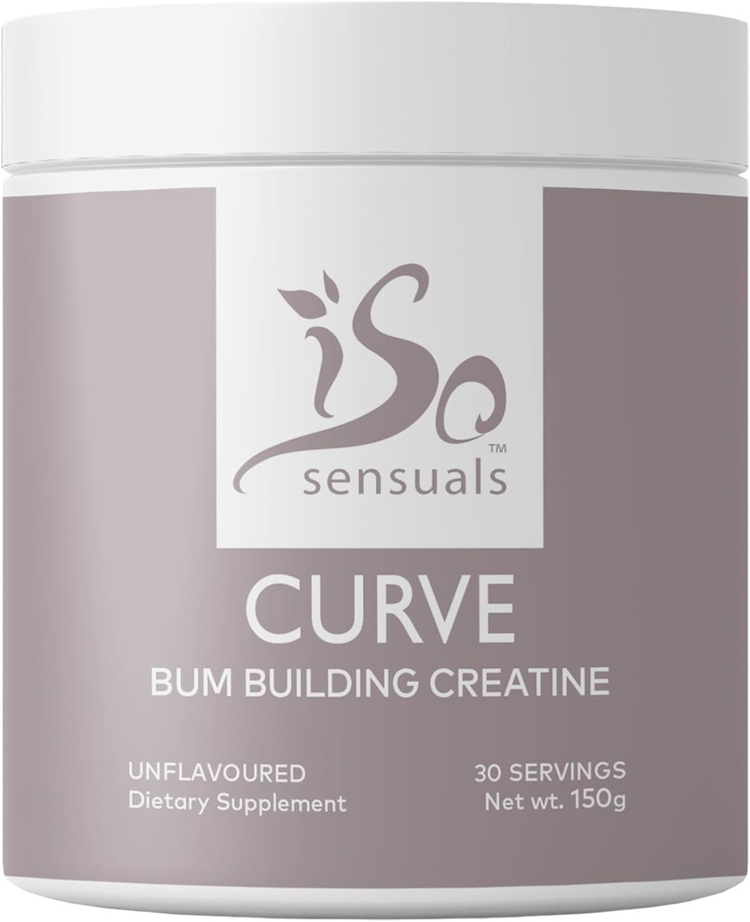 IsoSensuals Curve Bum Building Creaine - Mikronizowane 200 Mesh dla gładkich mięśni Builder dla kobiet, Kreatywne kobiety Enhancer, Suplement energetyczny dla Booty Gains. 30 Unflavored Perfect Peach Servings