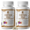 10- IN-1 Kortyzol Suplementy z Magnezu, Ashwagandha, Rumianek, L- Theanina, Fosfatydyloseryna, ziele dziurawca zwyczajnego, Astragalus, Witamina C & D3, Dla Kobiet, 240 Kapsułki wegańskie dla 4 Miesiąca, Non-GMO