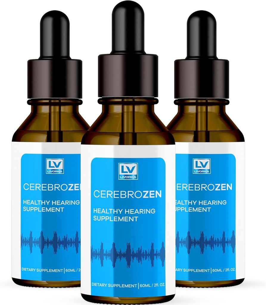 3 opakowania - Cerebrozen krople do uszu - Cerebrozen, Cerebrozen 24, Cerebrozen 360 Wsparcie słuchu, Cerebrozen krople, Cerebrozen płynne, Cerebrozen krople do uszu, 3 butelki na 3 miesiące