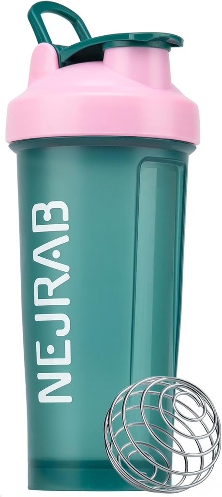 Butelka do shakera białkowego - Butelki do mikstury i shake 'ów - 28 Oz, Leak- Proof, szklanki do shakera białkowego, Trening wstępny (zielony), Medium, NJB 28- Oz