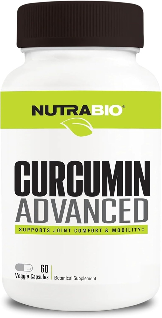 NutraBio Curcumin Advanced Trawienie & Joint Support Complex, 60 Kapsułki warzyw