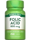Nature 's Truth Folic Acid Acid 124; 800 µg Acid 124; 250 Tablets Acid 124; Vegan, Non-GMO & Gluten