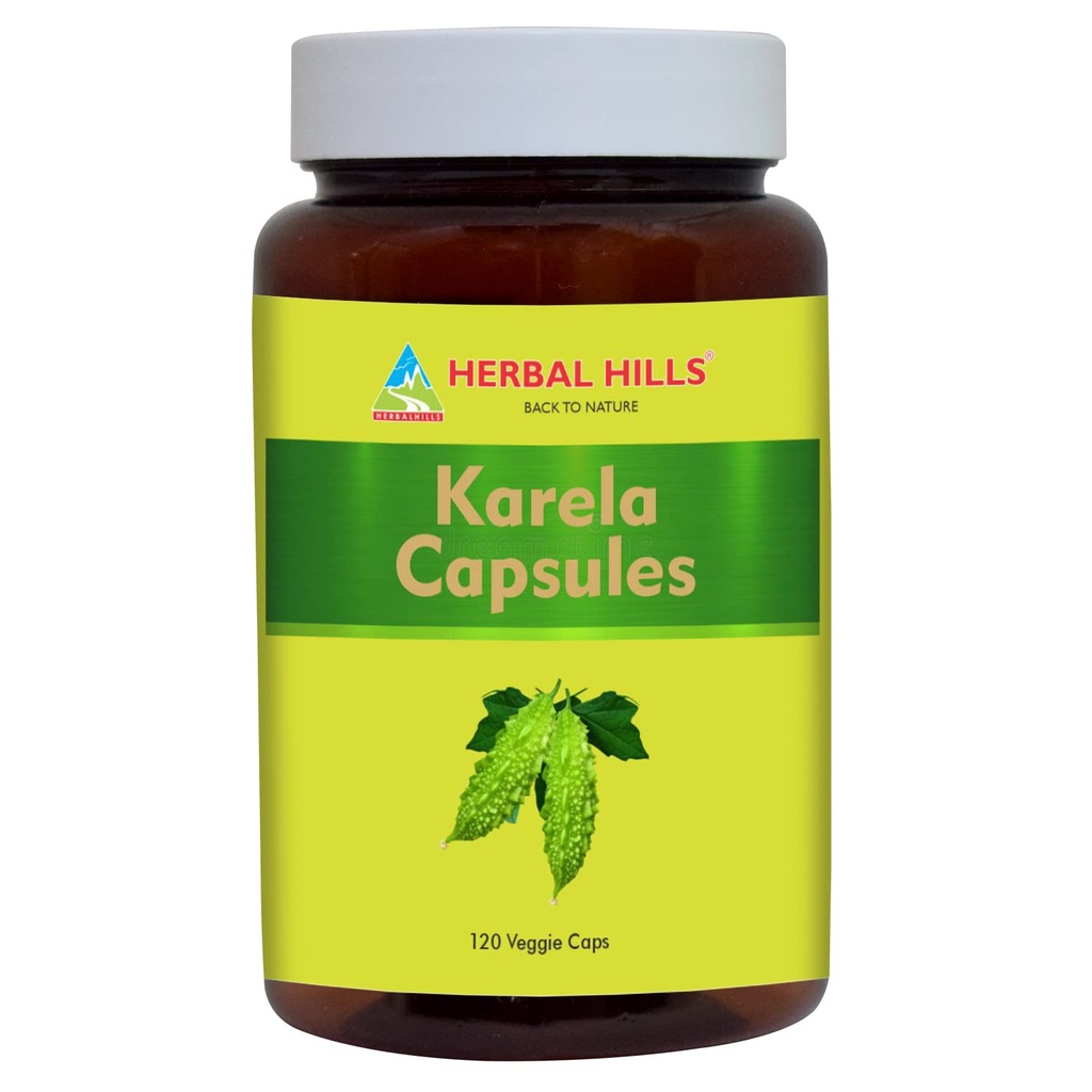 HERBAL HILLS Bitter Melon / Bitter Gourd / Karela Kapsułki (Momordica Charantia) 124; 120 Hrabia (900 mg) 124; Najlepsze dla zdrowia oczu i skóry