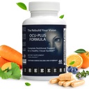 Formuła Ocu- Plus - Suplement do oczu z luteiną i zeaksantyną - Wspiera klarowność wizualną, Wizję nocną i zdrowie plamki żółtej - z Bilberry, Ginkgo Biloba & NAC - 60 Kapsułek
