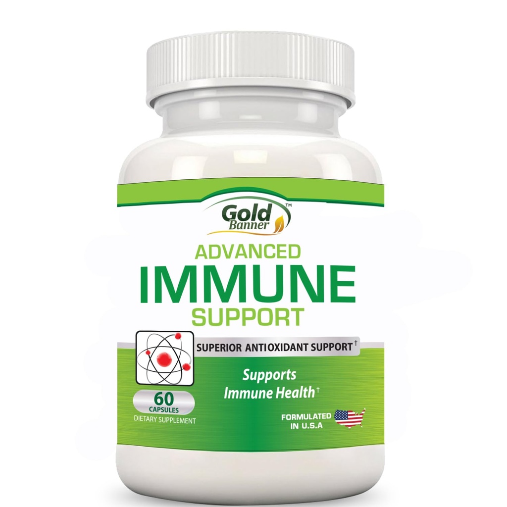 Gold Banner Immune Supplement Superior Anti- Oksydant - zwiększa system immunologiczny z czerwoną maliną, Granat, Pine Bark, Nasiona winorośli, Zielone Ekstrakty - Polifenole, Likopen