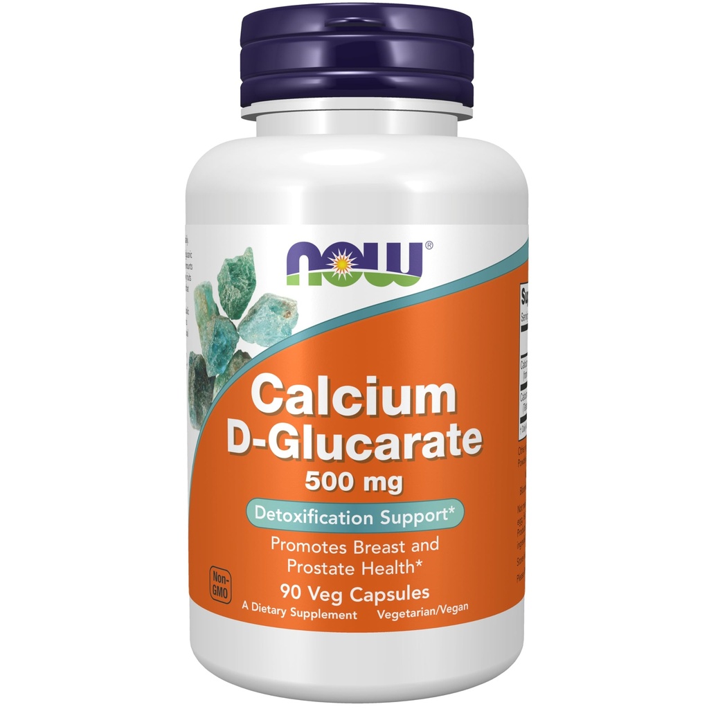 Teraz żywności Suplementy, Wapnia D- glukaran 500 mg, Detoksykacja Wsparcie *, 90 Kapsułki Veg