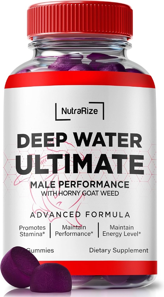NutraRize Deep Water Ultimate Mężczyzna Gummies - Oficjalna Deep Water Mężczyzna Essentials, Premium Deepwater Ultimate Gummies dla mężczyzn, Deep Water Ultimate Mężczyzna Gummy, Performance Review (60 Gummies)