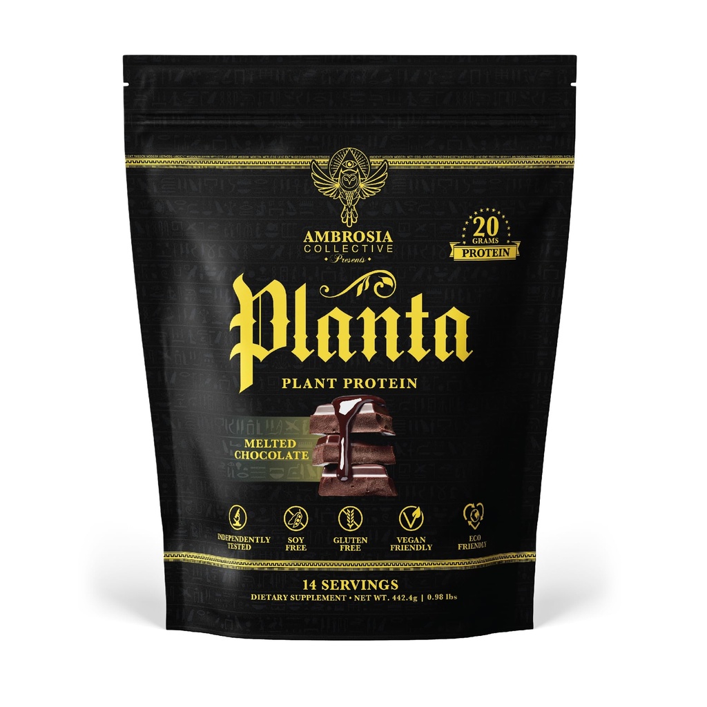 Ambrosia Planta - Premium Plant- Protein based 124; Vegan & Keto Friendly Base 124; Smakosze bez kwitnienia lub stomach Upset 124; No Added Sugar Agregat 124; 14 Sług 124; (Roztopiona czekolada)