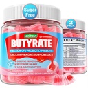 Gumy butyratowe z Probiotykiem + Prebiotykiem + Postbiotykiem, Omega-3 500mg, 9 Miliard CFU Probiotyki z włóknem włóknistym, Wapń i Magnez, Inulina, Pyllium Husk dla zdrowia trawiennego, Bloating Support, Cukier wolny