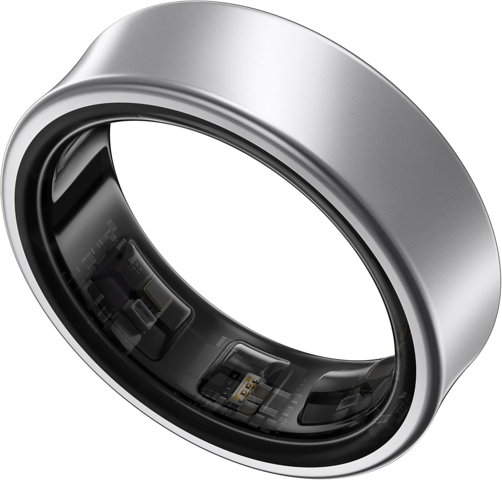 SAMSUNG Galaxy Ring, AI Smart Ring, Rozmiar Pierwszy w / Sizing Kit, Brak Subskrypcji aplikacji, Monitor fitness, Tracker senny, Do 7- dzień baterii, Rozmiar 8, Tytan Silver [USA wersja, 1Yr Producent gwarancji]