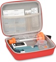 Hard Travel Case for Asthma Inhaler i akcesoria, z Mesh Pocket for Medicine, Czerwony