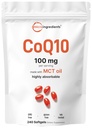 Micro Ingredients CoQ10 100 mg Per Serving, 240 Softgels Between 124; Koenzym Q10 (Ubiquinone) Suplement 124; Made with MCT Oil Between 124; Non-GMO, Gluten Free