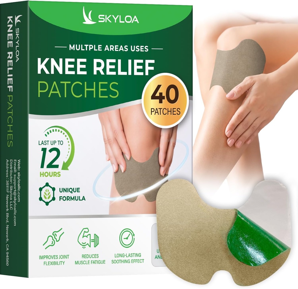 Łaty na kolano Relief, Łaty na kolano, Łaty na ciepło dla stawów Tylny Ramię Szyja, Ziołowe Łaty na Knee, Wormwood Extract Sticker dla Knee, Long Lasting Relief dla Mięśnie, Do 12 Hrs V.124; 40 Hr