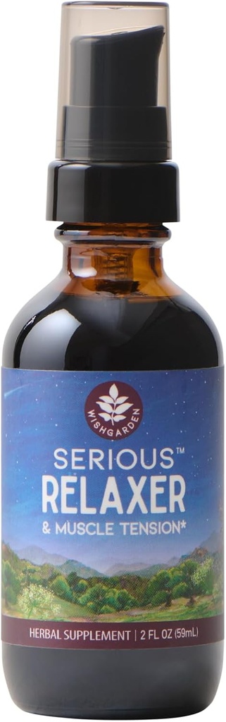 Zioła WishGarden, Ciężki Relaxer & Muscle Tension Suplement diety, Pompa Top, 2 Fl Oz