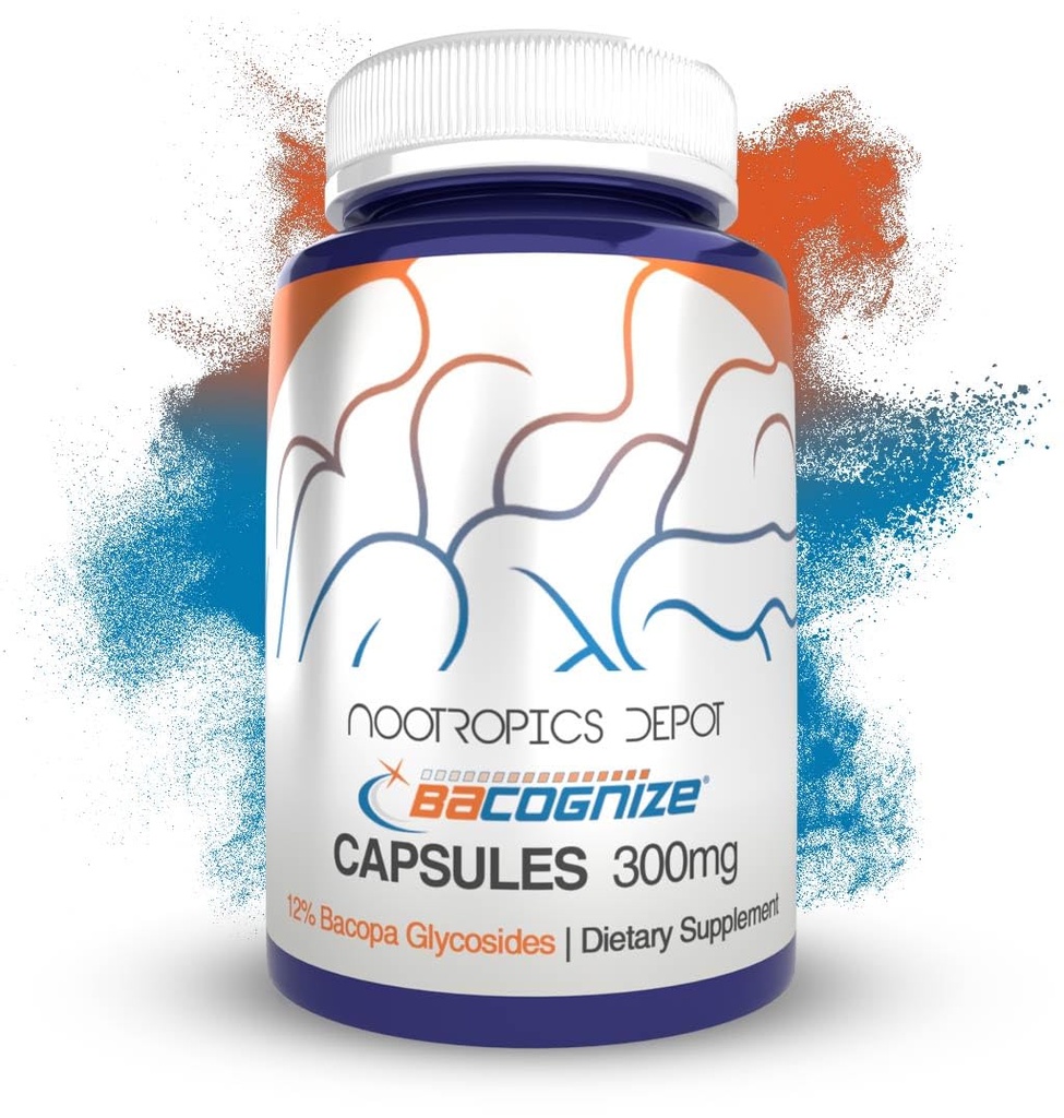 BaCognize Bacopa Monnieri Kapsułki 124; 300 mg 124; 240 Hrabiego 124; Ajurwedyjski Herb 124; Nootropowy Booster Mózgu 124; Wspomaga zarządzanie stresem 124; Poprawia pamięć, Cognition + Mood